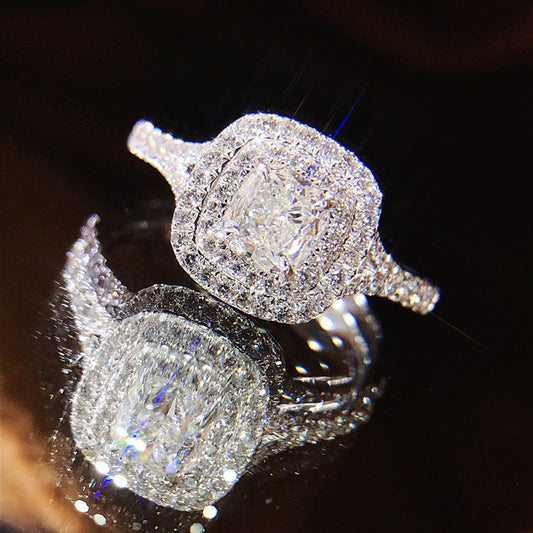 18K  White Gold 1ct Carat Natural Diamond Wedding Rings