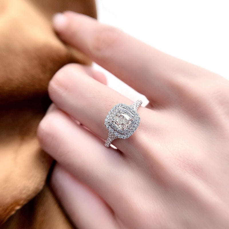 18K  White Gold 1ct Carat Natural Diamond Wedding Rings
