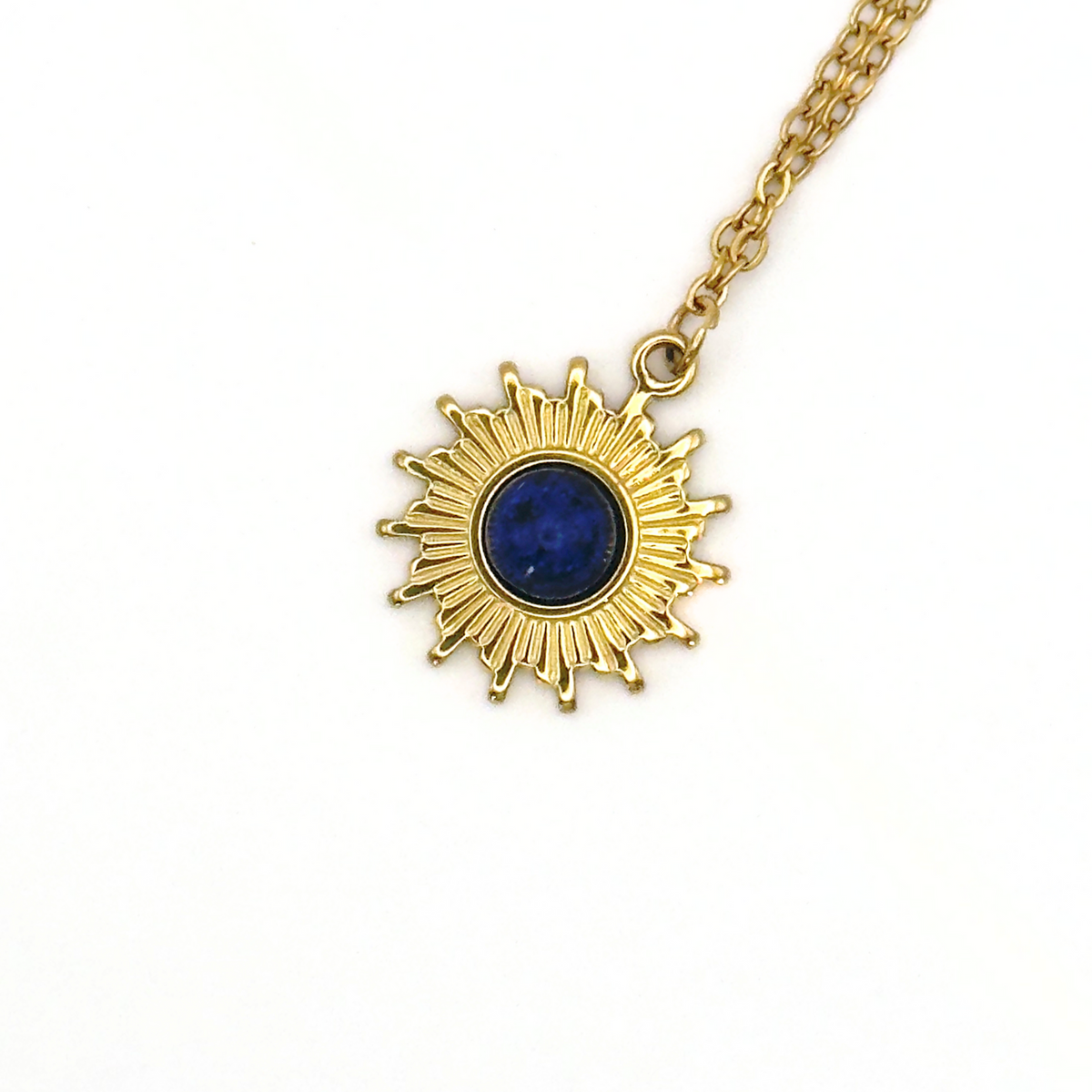 Helios - Natural Lapis Lazuli Sun Necklace