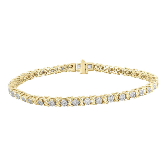 Diamond bracelet with 0.50ct diamonds in 9K yellow gold