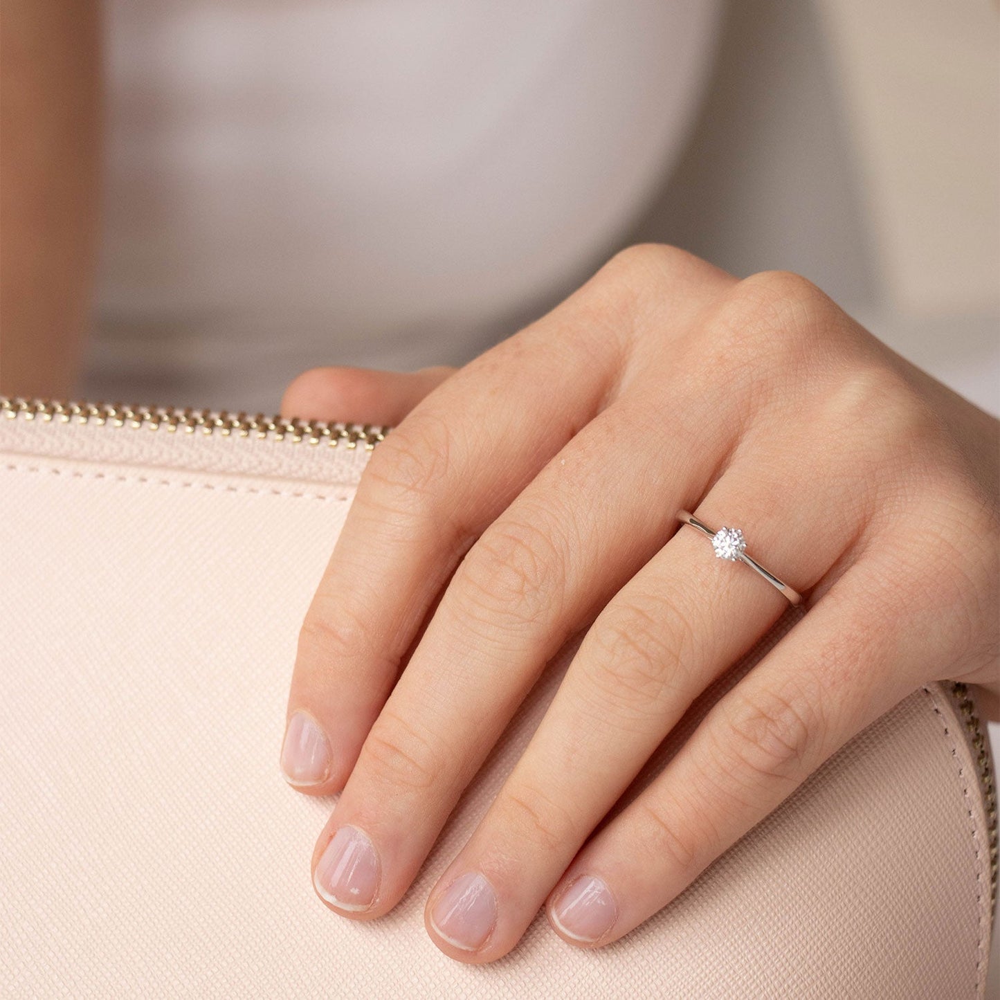Solitaire Ring with 0.25ct Diamonds in 9K White Gold