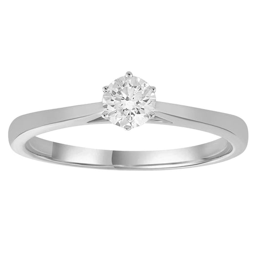 Diamond solitaire ring with 0.33ct diamonds in 9K white gold