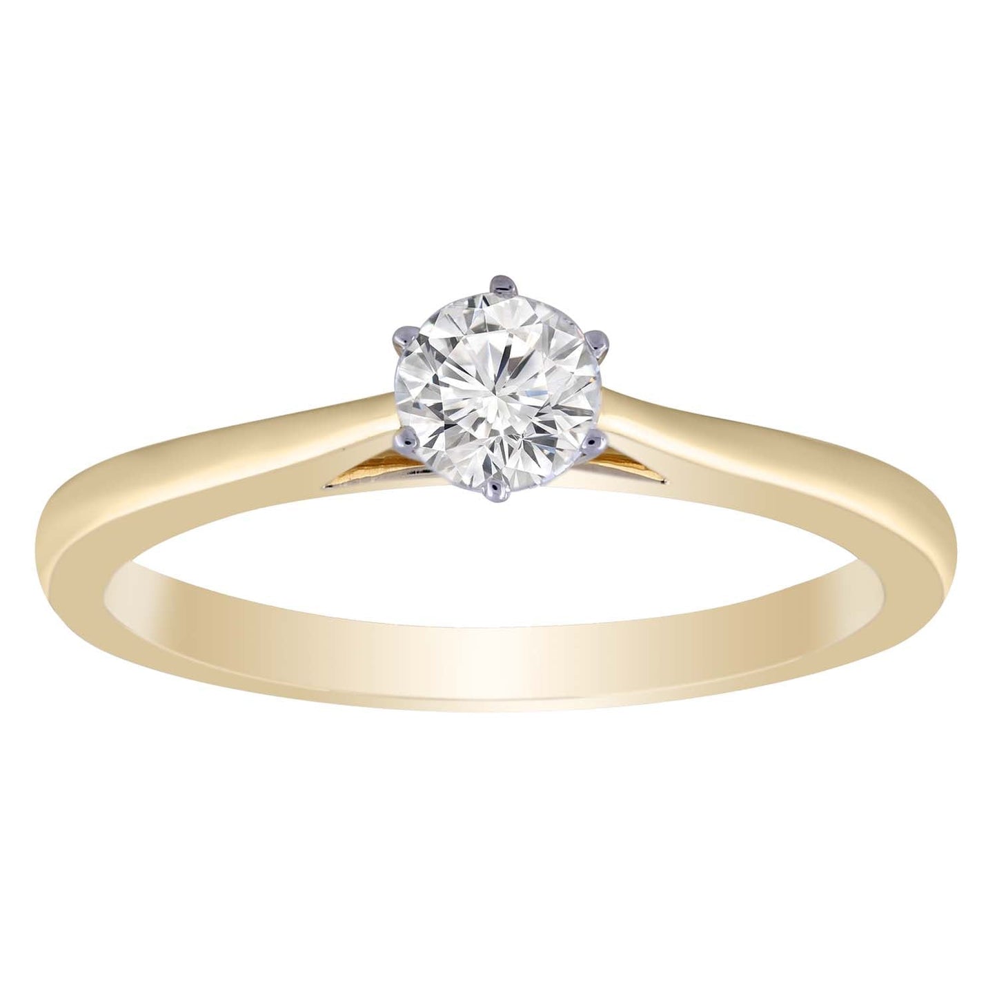 Solitaire Ring with 0.33ct Diamond in 9K Yellow Gold
