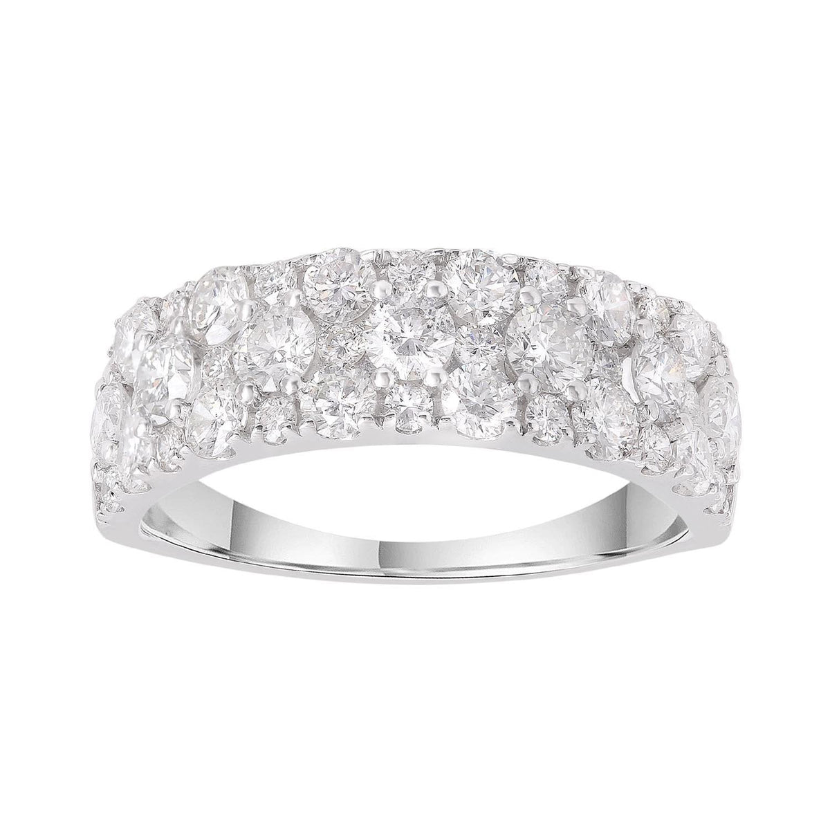Diamond ring with 2ct diamonds in 9K white gold