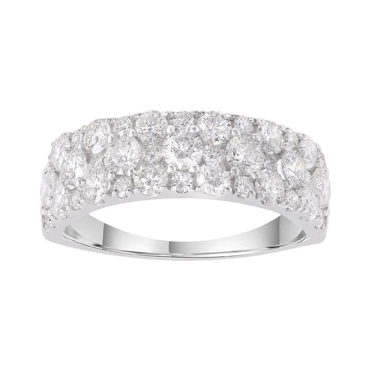 Diamond ring with 2ct diamonds in 9K white gold