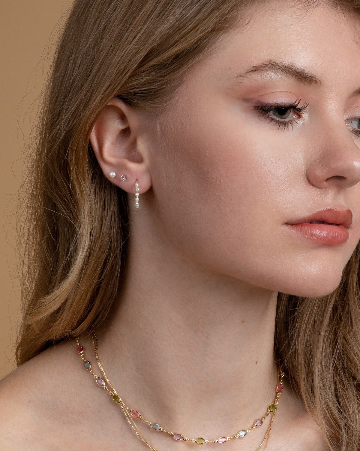 Shell Pearl Hoop Earrings