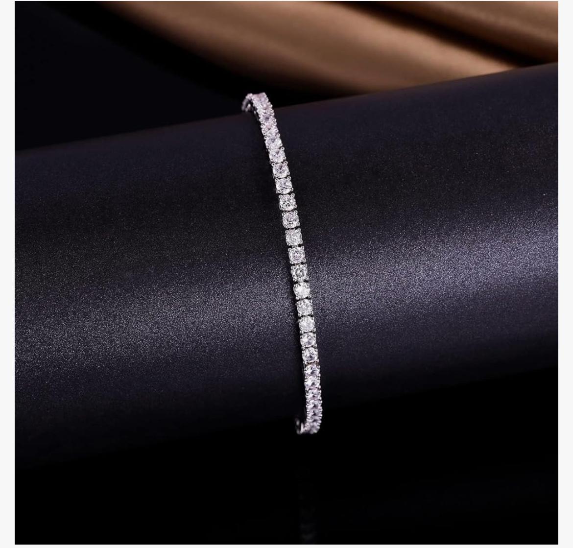 Pulsera de tenis con diamantes de laboratorio de 3,00 CTW, oro de 14K