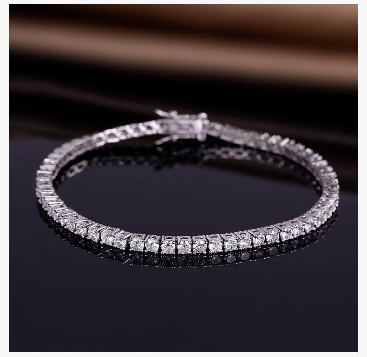 Pulsera de tenis con diamantes de laboratorio de 3,00 CTW, oro de 14K