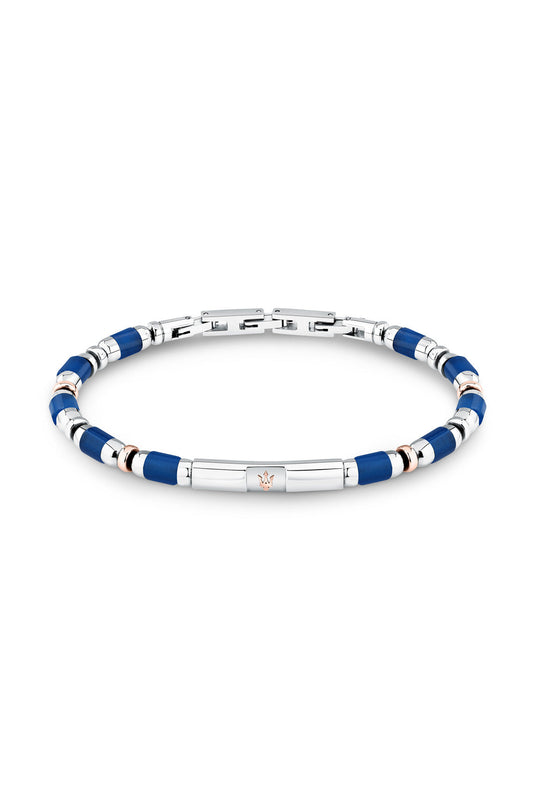 Maserati men's iconic blue agate bead bracelet