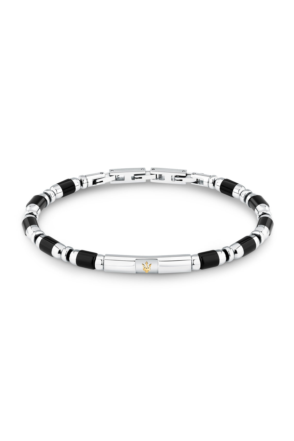 Maserati men's iconic black agate bead bracelet