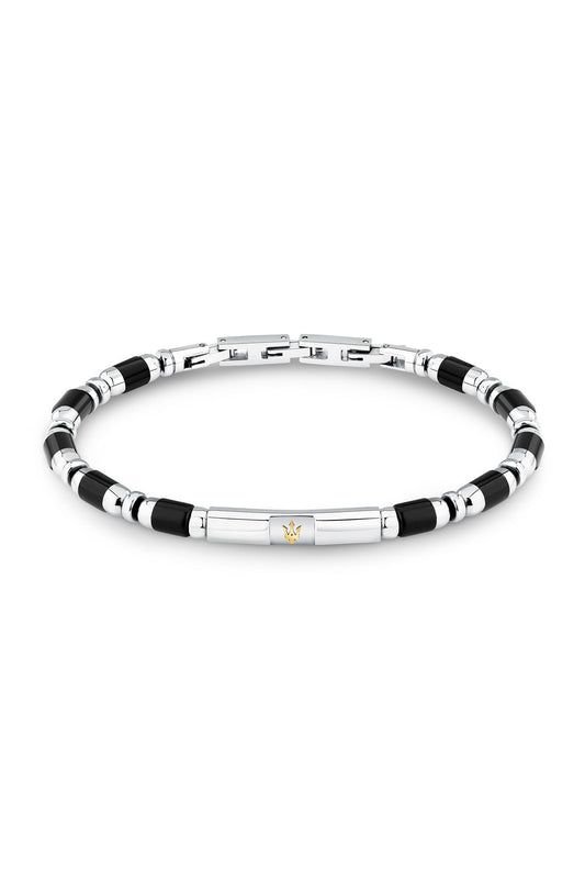 Maserati men's iconic black agate bead bracelet