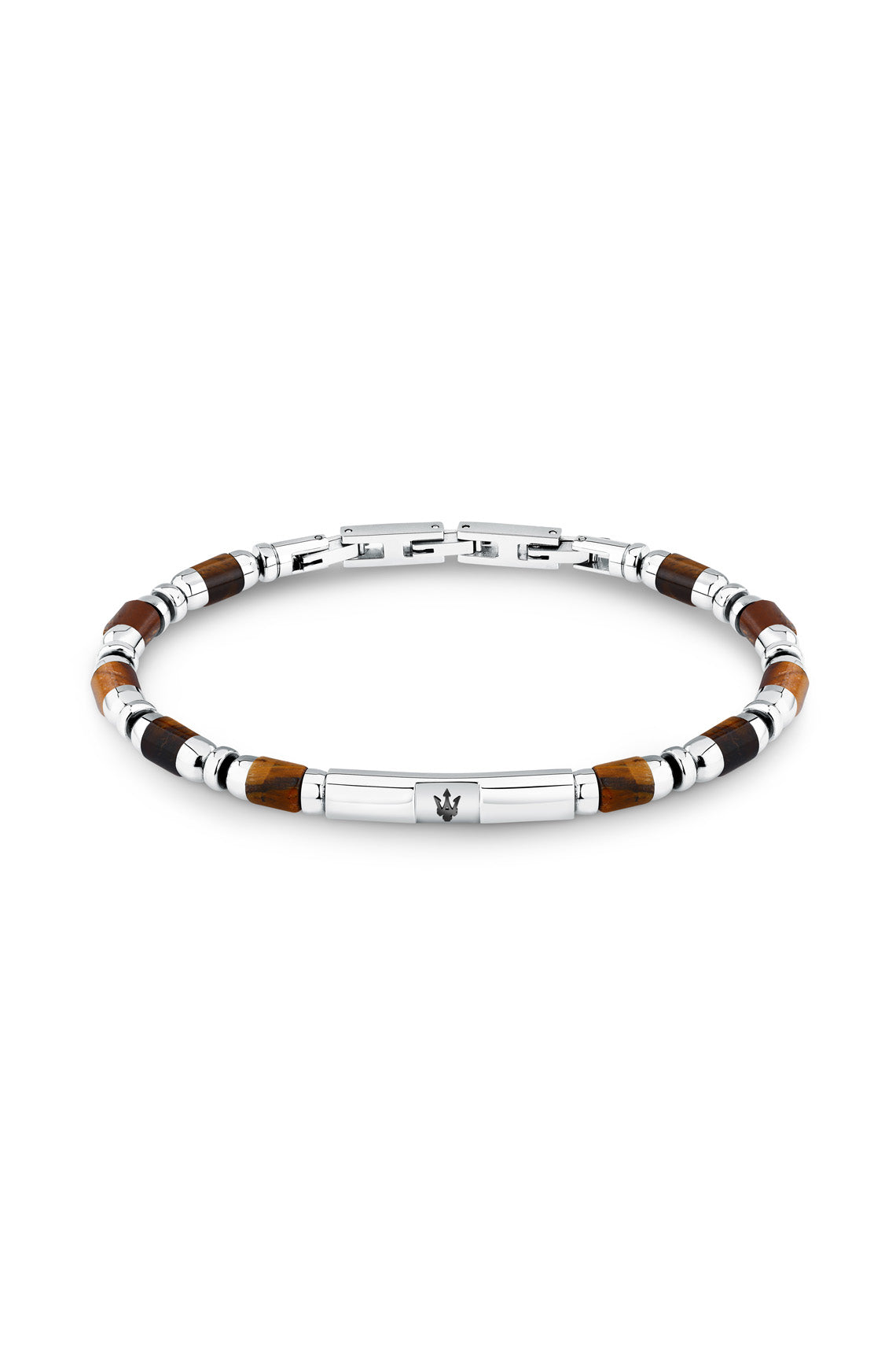 Maserati men's iconic tiger eye bead bracelet