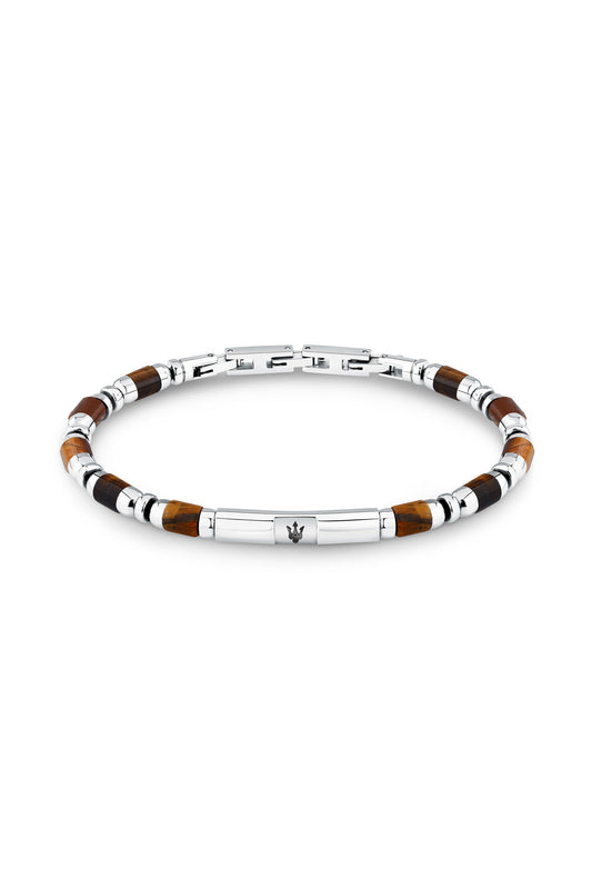 Maserati men's iconic tiger eye bead bracelet