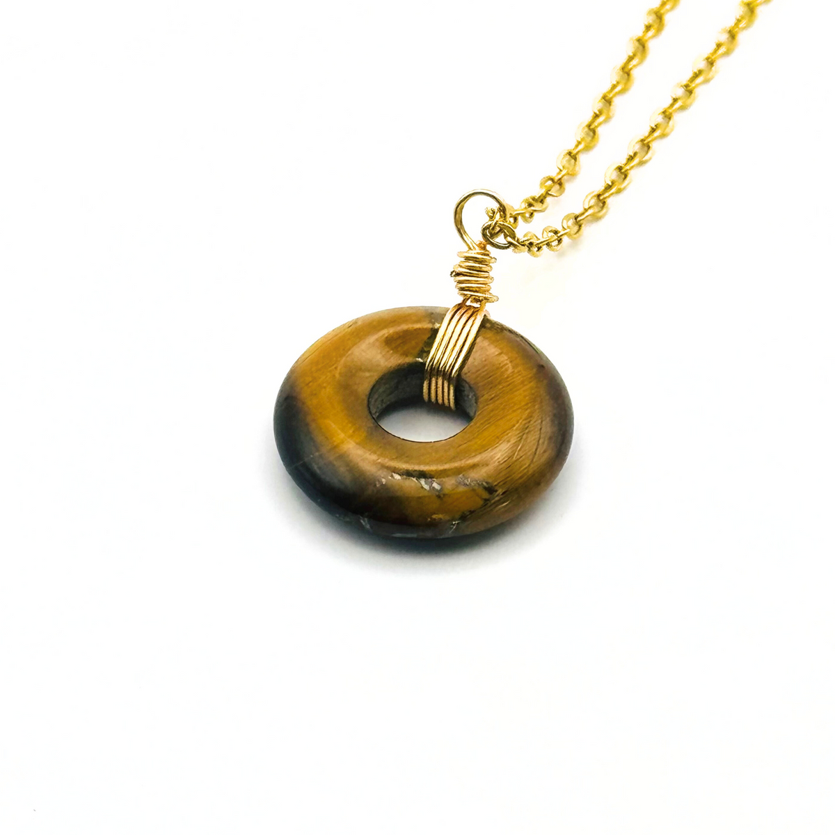 Peace Buckle Natural Tiger's Eye Necklace