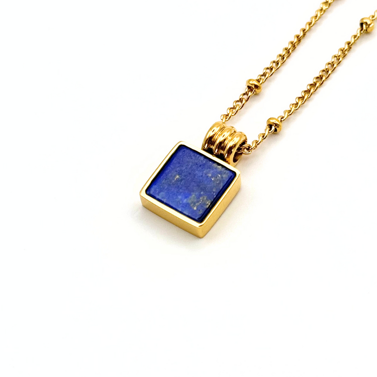 Meraya - Natural Stone Square Necklace