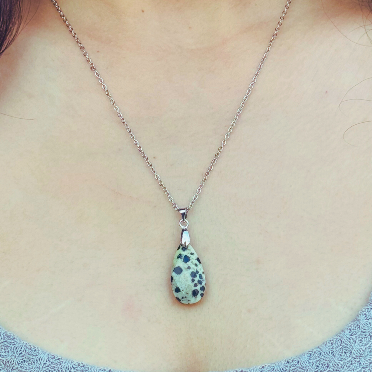 Tear Drop Faceted Natural Gemstone Necklace