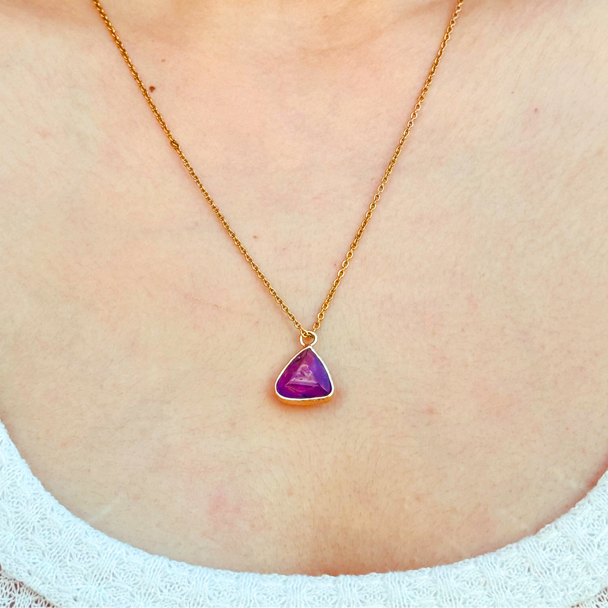 Trikona - Triangle Natural Gemstone Necklace