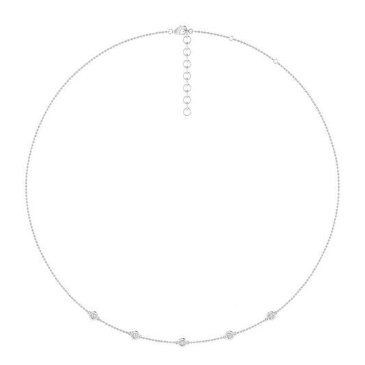 Diamond Necklace with 0.25ct Diamonds in 9K White Gold