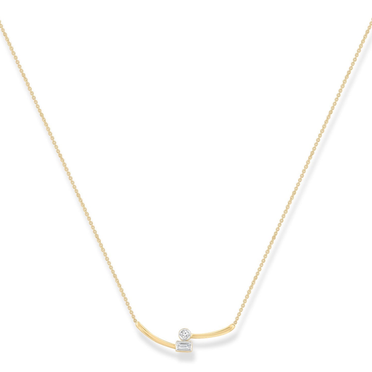 Diamond Necklace with 0.05ct Diamonds in 9K Yellow Gold