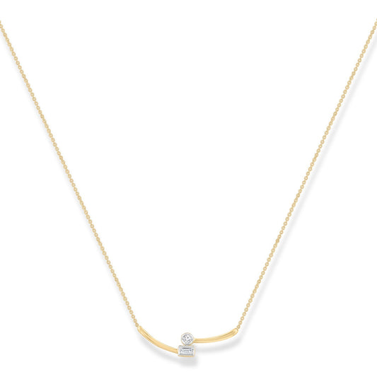 Diamond Necklace with 0.05ct Diamonds in 9K Yellow Gold