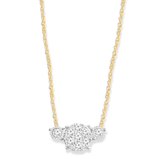 Diamond Necklace with 0.36ct Diamonds in 9K Yellow Gold