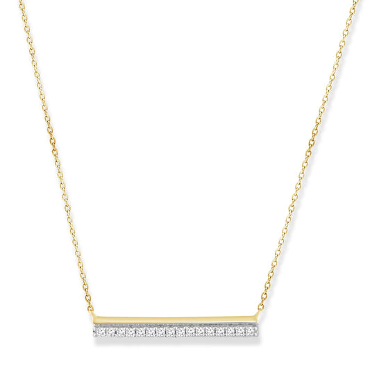Diamond Necklace with 0.05ct Diamonds in 9K Yellow Gold
