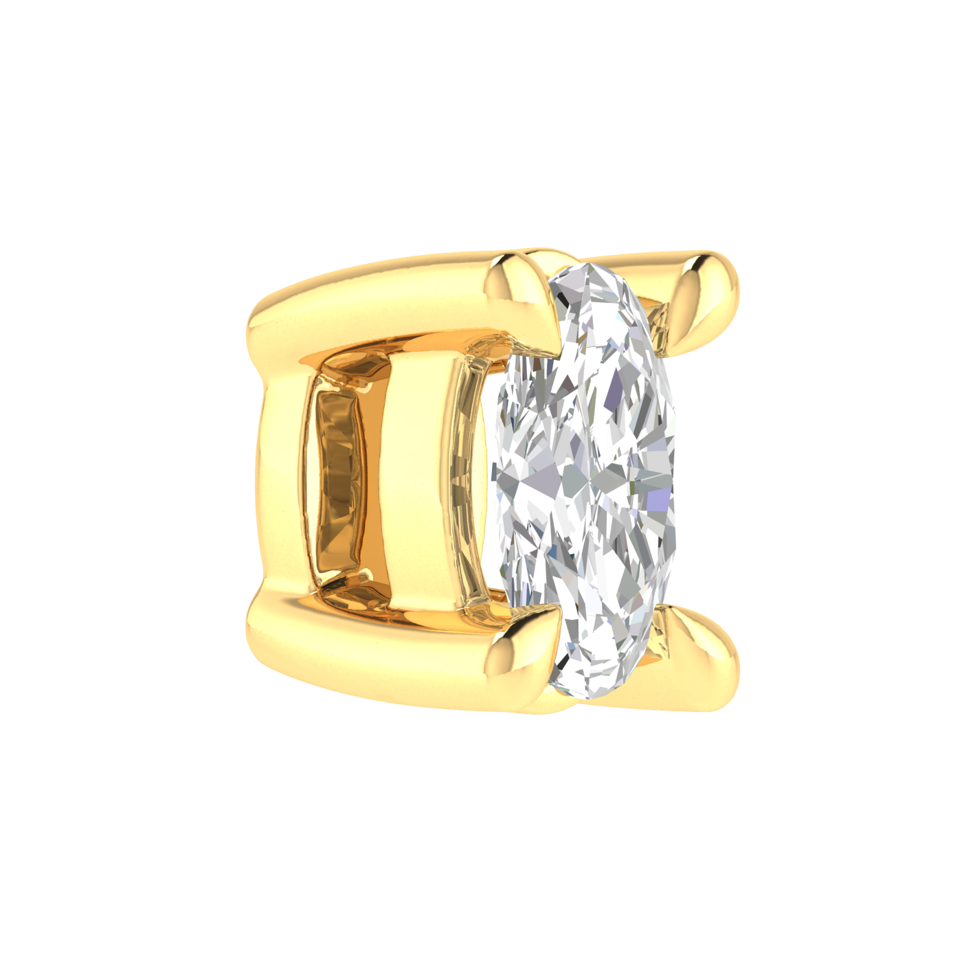 Diamond Oval Necklace with 0.25ct Diamonds in 9K Yellow Gold