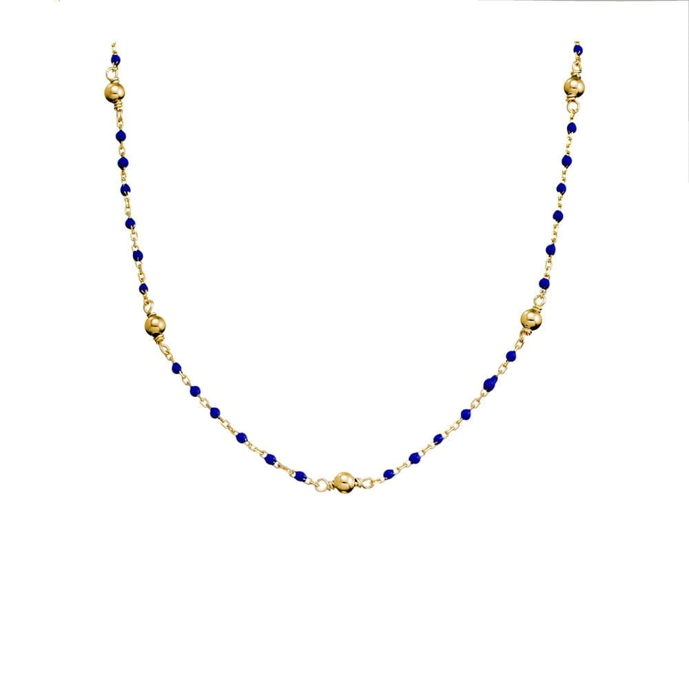 Sterling silver short enamel necklace