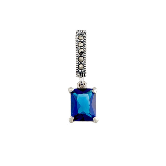 Sterling silver marcasite drop pendant