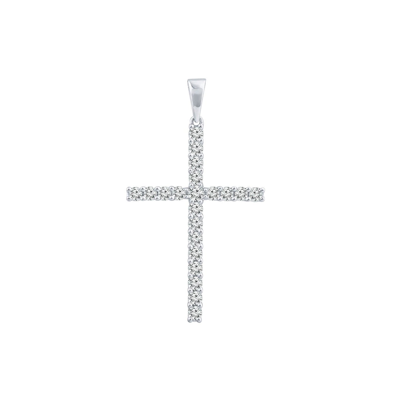 Diamond Cross Pendant with 0.50ct Diamonds in 9K White Gold