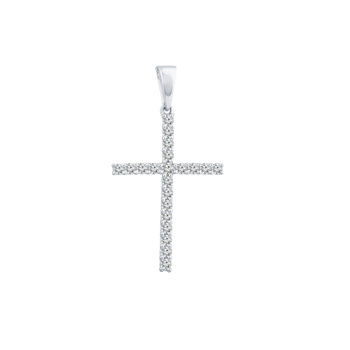 Diamond Cross Pendant with 0.25ct Diamonds in 9K White Gold