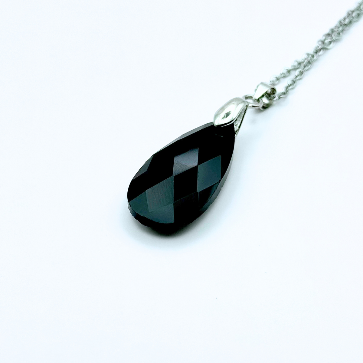 Tear Drop Faceted Natural Gemstone Necklace