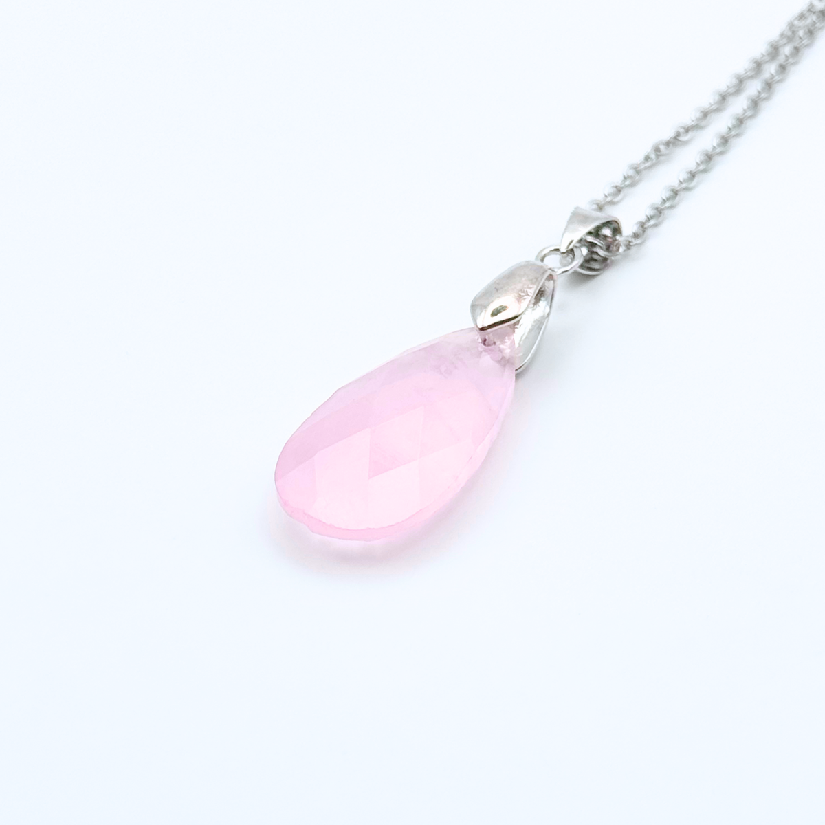 Tear Drop Faceted Natural Gemstone Necklace