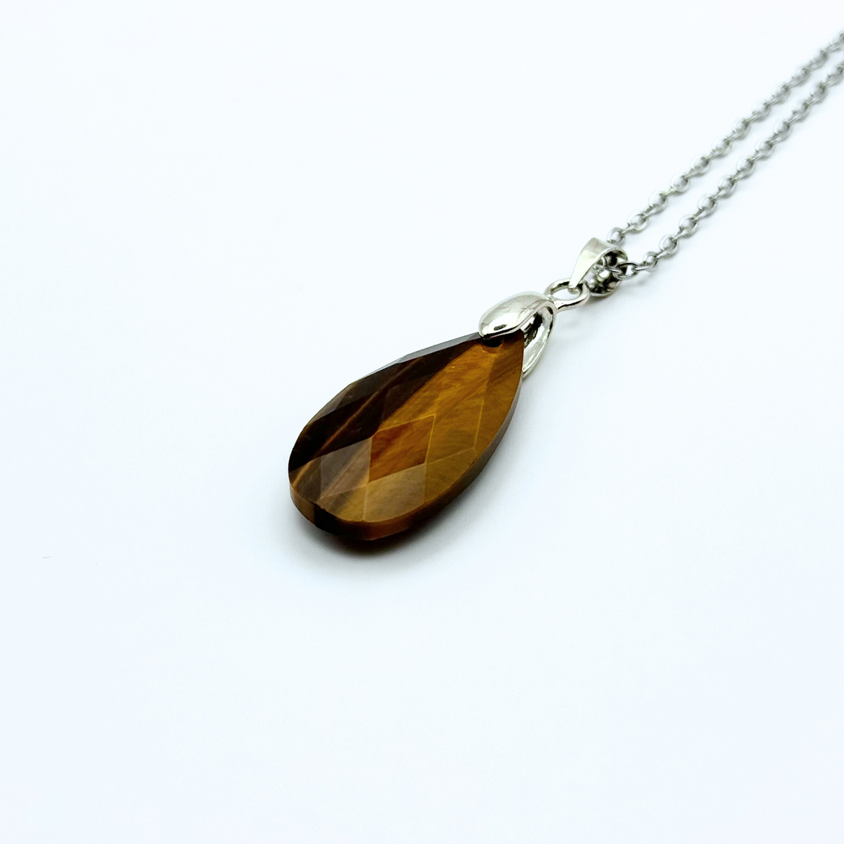 Tear Drop Faceted Natural Gemstone Necklace