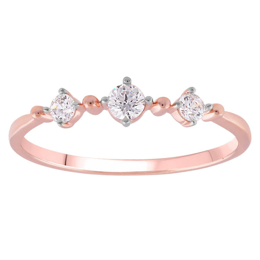 Diamond ring with 0.20ct diamonds in 9K rose gold