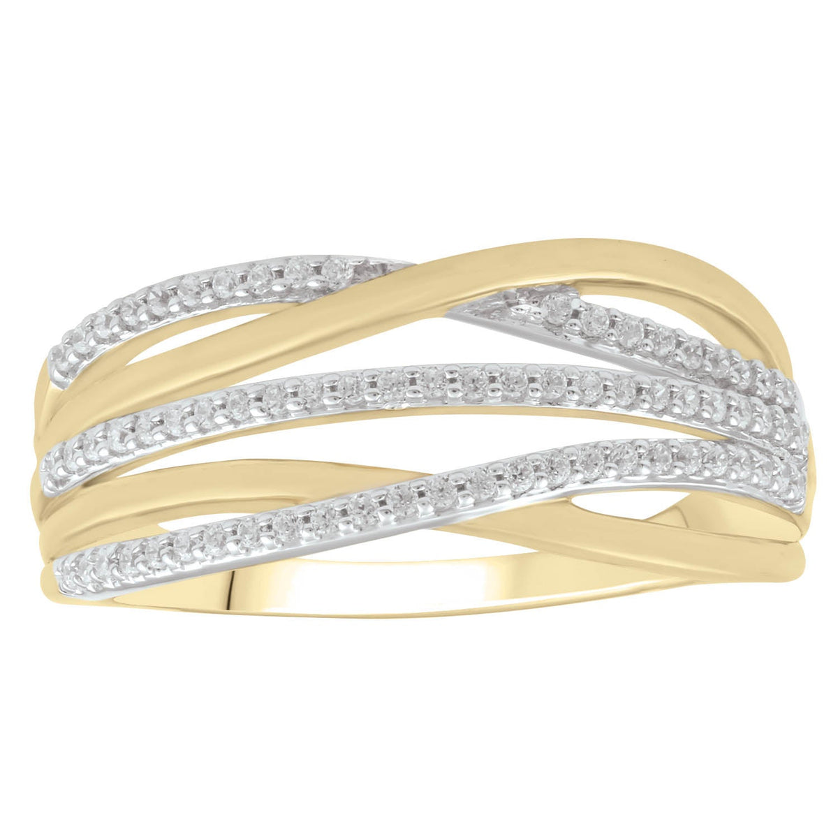 Diamond ring with 0.20ct diamonds in 9K yellow gold
