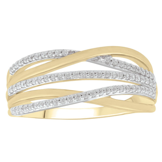 Diamond ring with 0.20ct diamonds in 9K yellow gold
