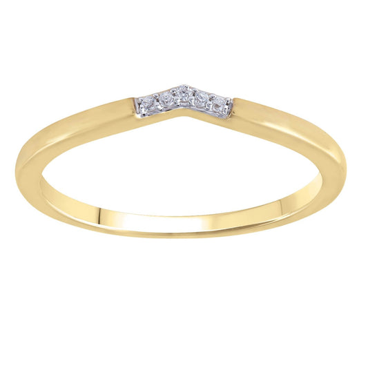 Diamond ring with 0.02ct diamonds in 9K yellow gold