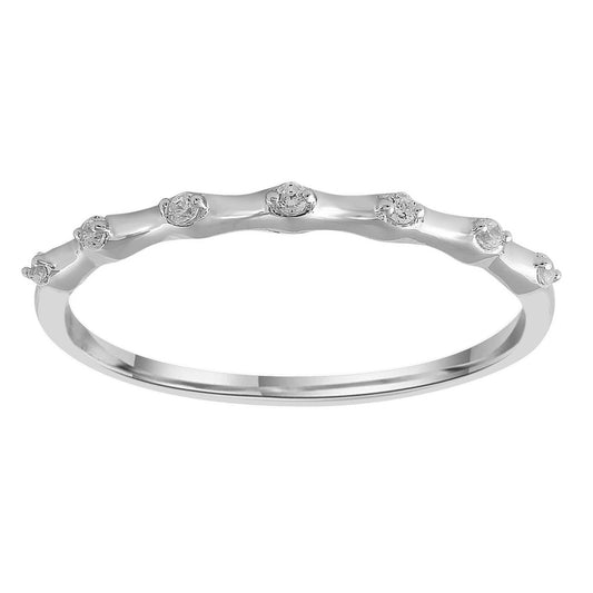 Diamond ring with 0.05ct diamonds in 9K white gold