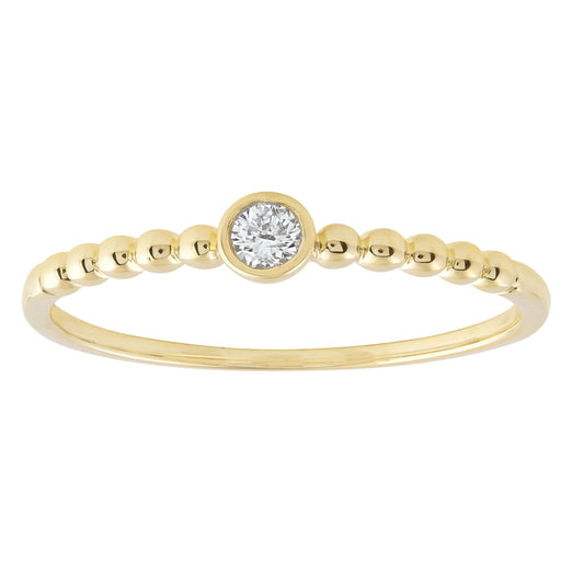 Diamond ring with 0.08ct diamonds in 9K yellow gold