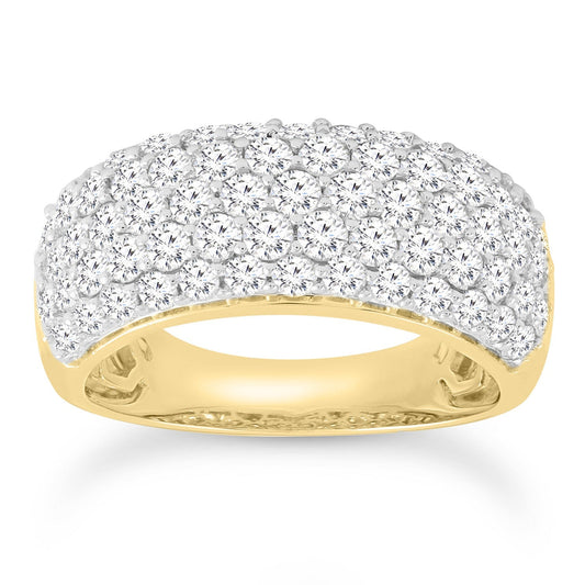 Diamond ring with 2.00ct diamonds in 18K yellow gold