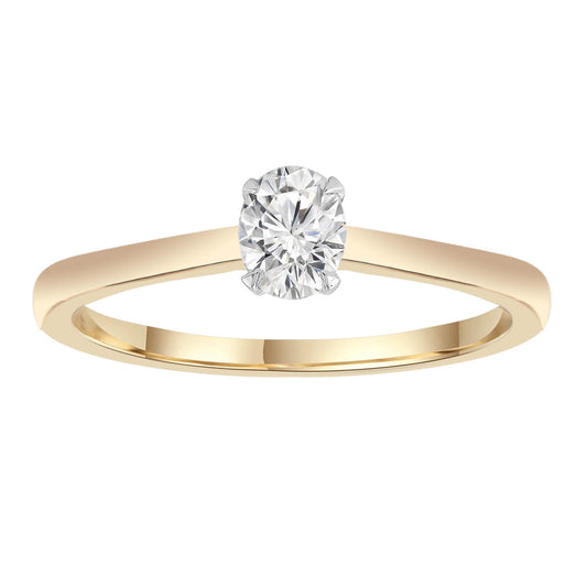 Diamond solitaire ring with 0.33ct diamond in 9K yellow gold