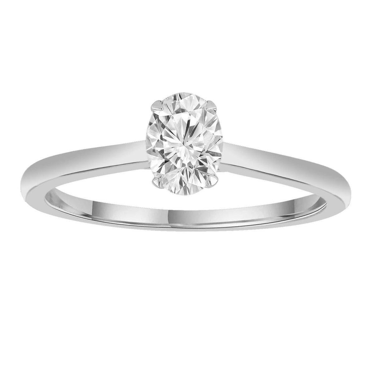 Diamond solitaire ring with 0.50ct diamond in 9K white gold