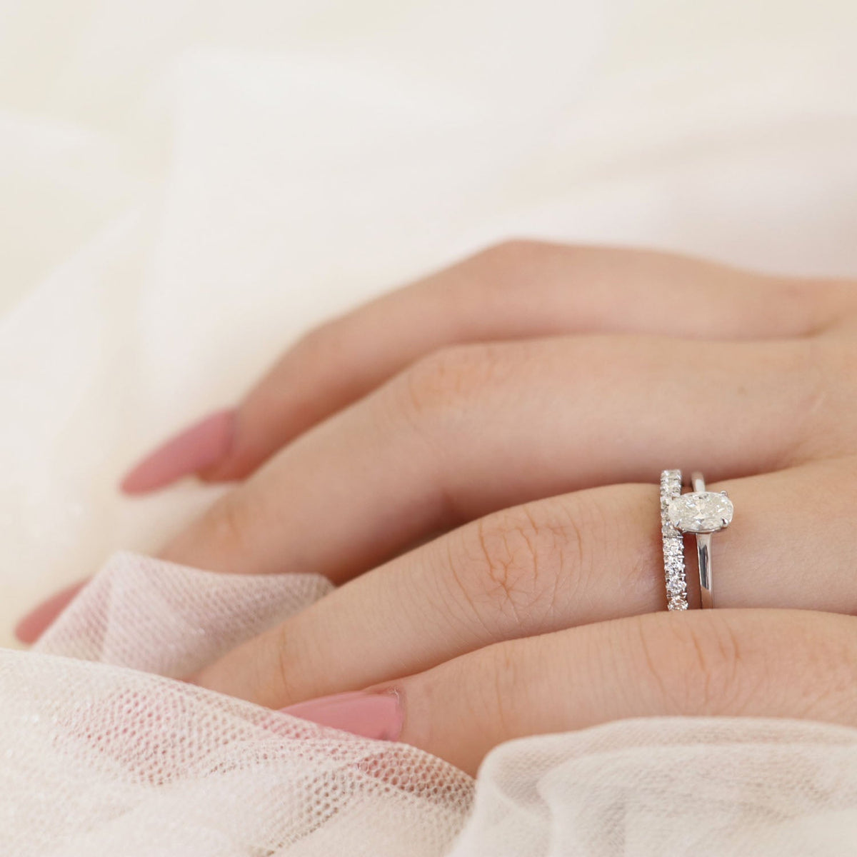 Diamond solitaire ring with 0.50ct diamond in 9K white gold — view 3