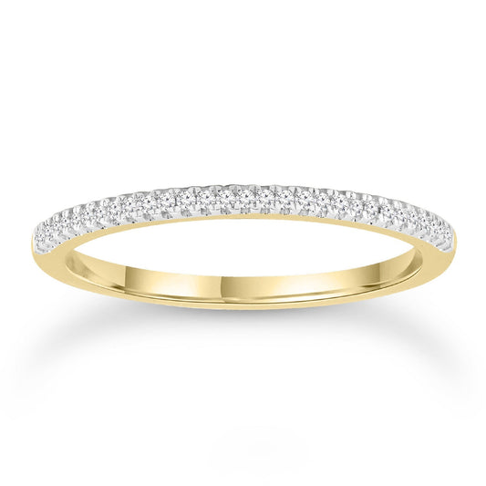 Diamond ring with 0.08ct diamonds in 9K yellow gold