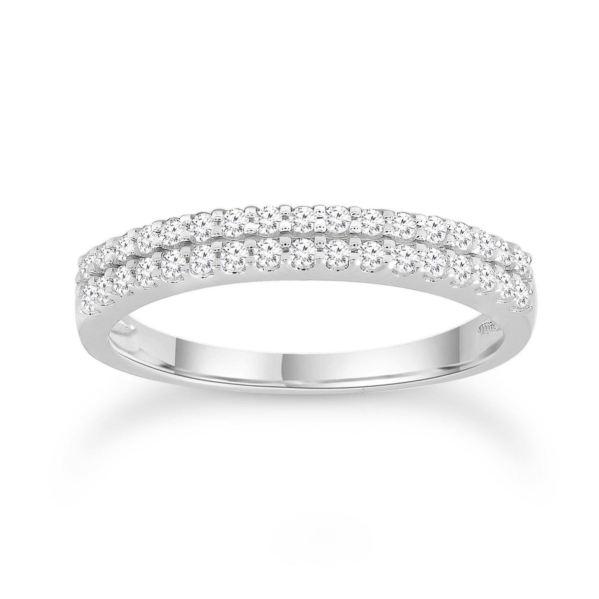 Diamond ring with 0.25ct diamonds in 9K white gold