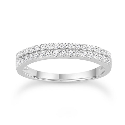 Diamond ring with 0.25ct diamonds in 9K white gold