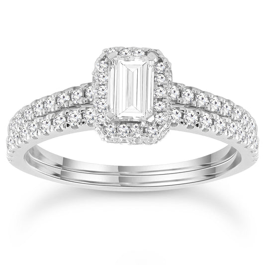Diamond ring with 1.00ct diamonds in 18K white gold
