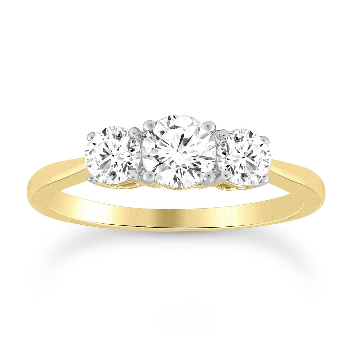 Diamond ring with 1.00ct diamonds in 9K yellow gold
