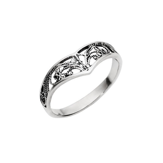 Sterling silver filigree fancy ring